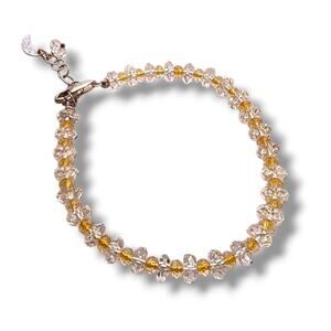 Deb Guyot Sterling Silver 925 Herkimer Diamond Quartz Cittine Bracelet 7-8.5"